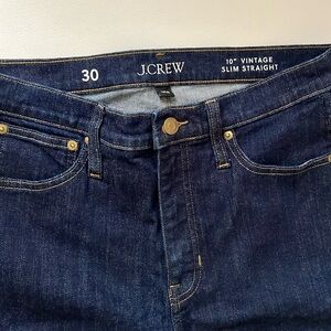 J. Crew 10” Vintage Slim Straight Left Jeans size 30